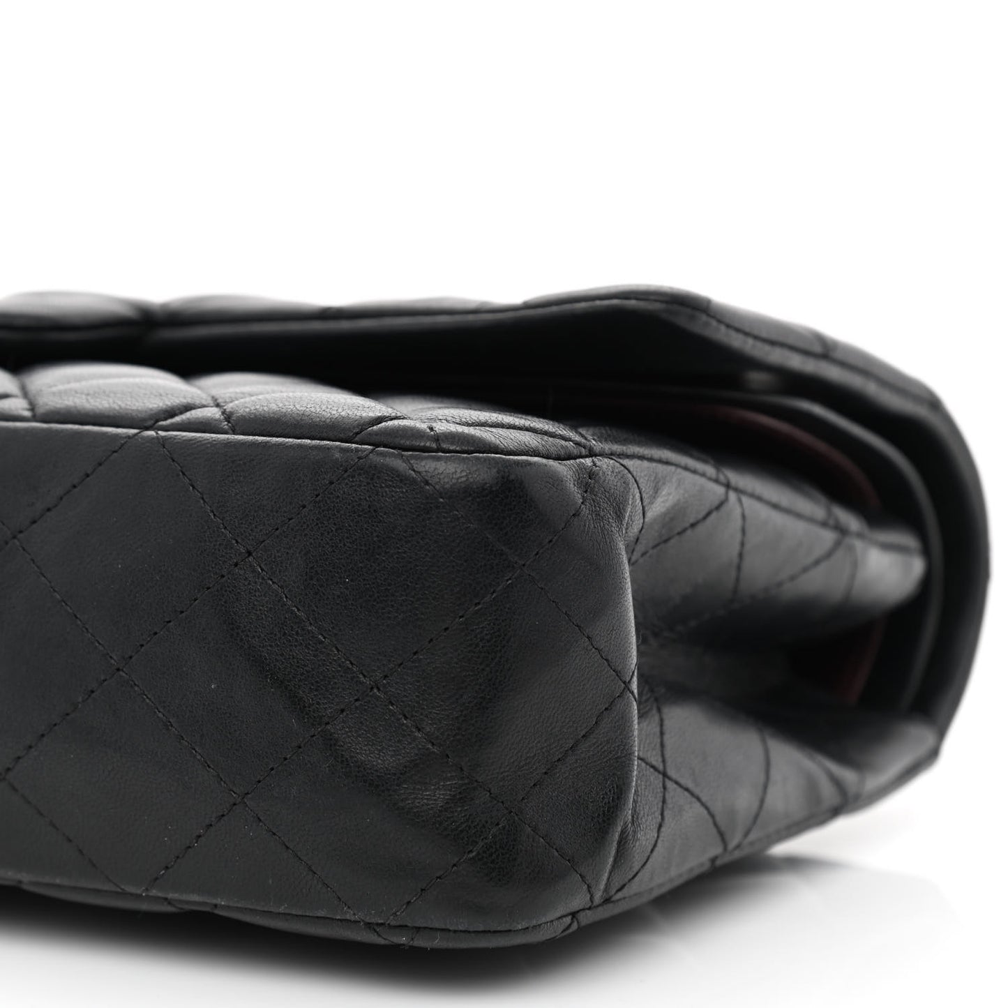 Lambskin Quilted Medium Double Flap Black