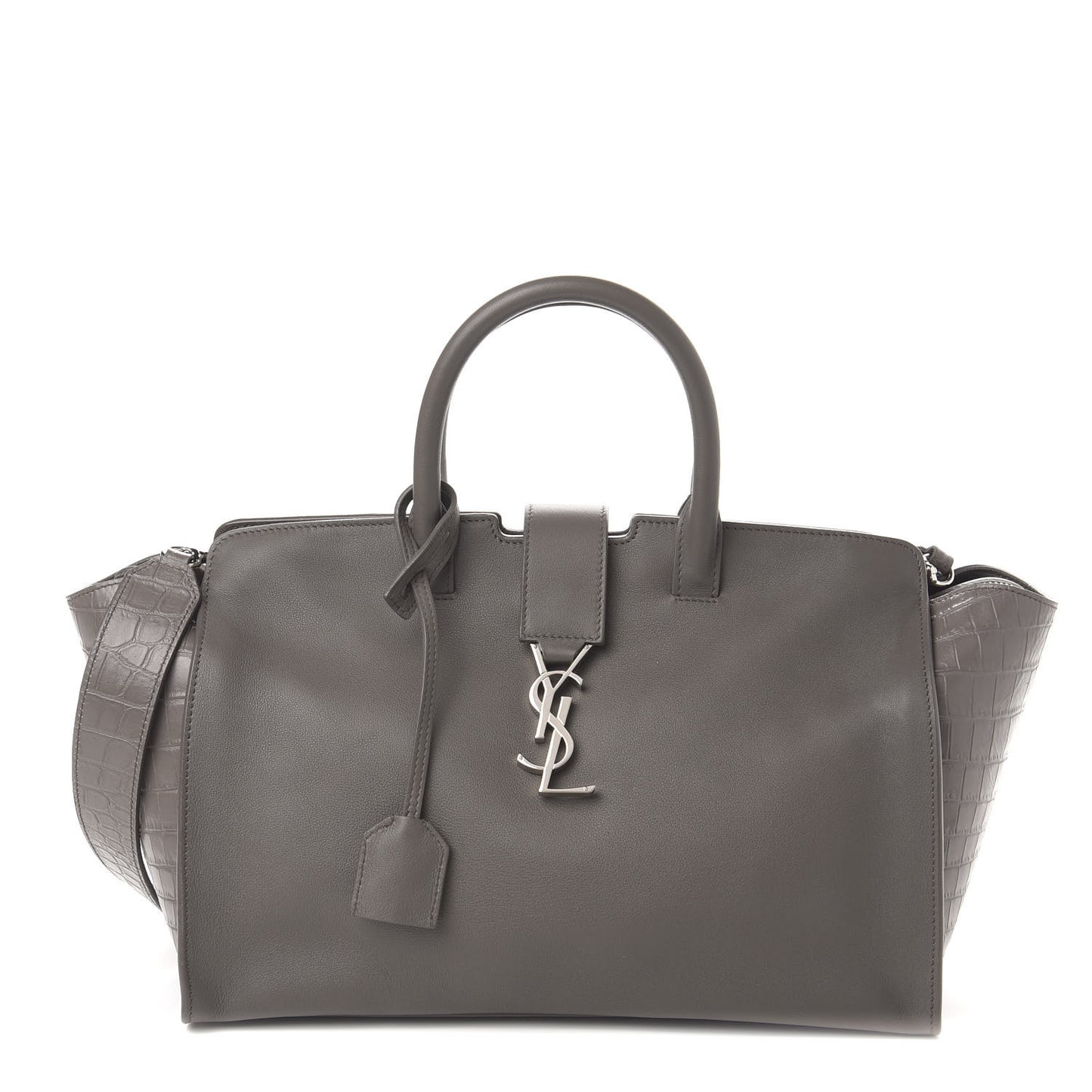 Smooth Calfskin Crocodile Embossed Small Monogram Downtown Cabas Earth