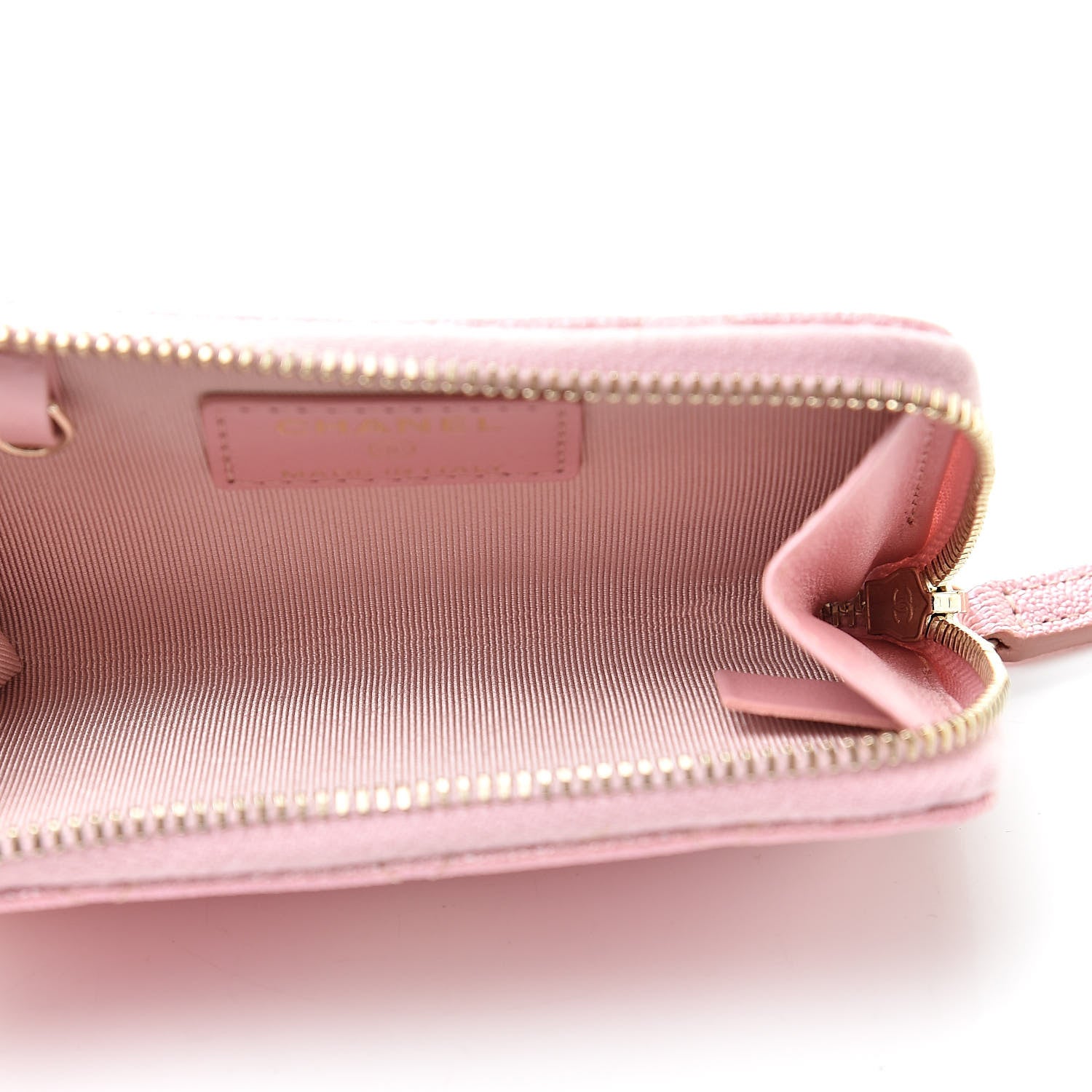 Chanel Iridescent Caviar Quilted Zipped Key Holder Case Rose Pink 5 of 8