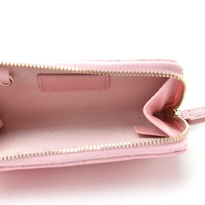 Chanel Iridescent Caviar Quilted Zipped Key Holder Case Rose Pink 5 of 8