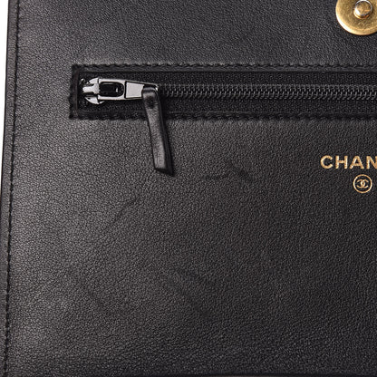 Chanel Caviar Quilted Boy Wallet On Chain WOC Black 12 of 15