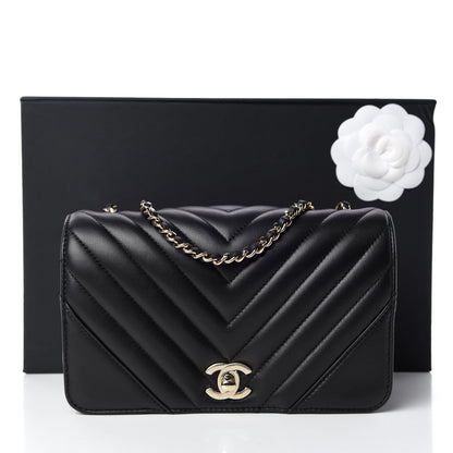 Chanel Calfskin Chevron Quilted Mini Statement Flap Black 10 of 10