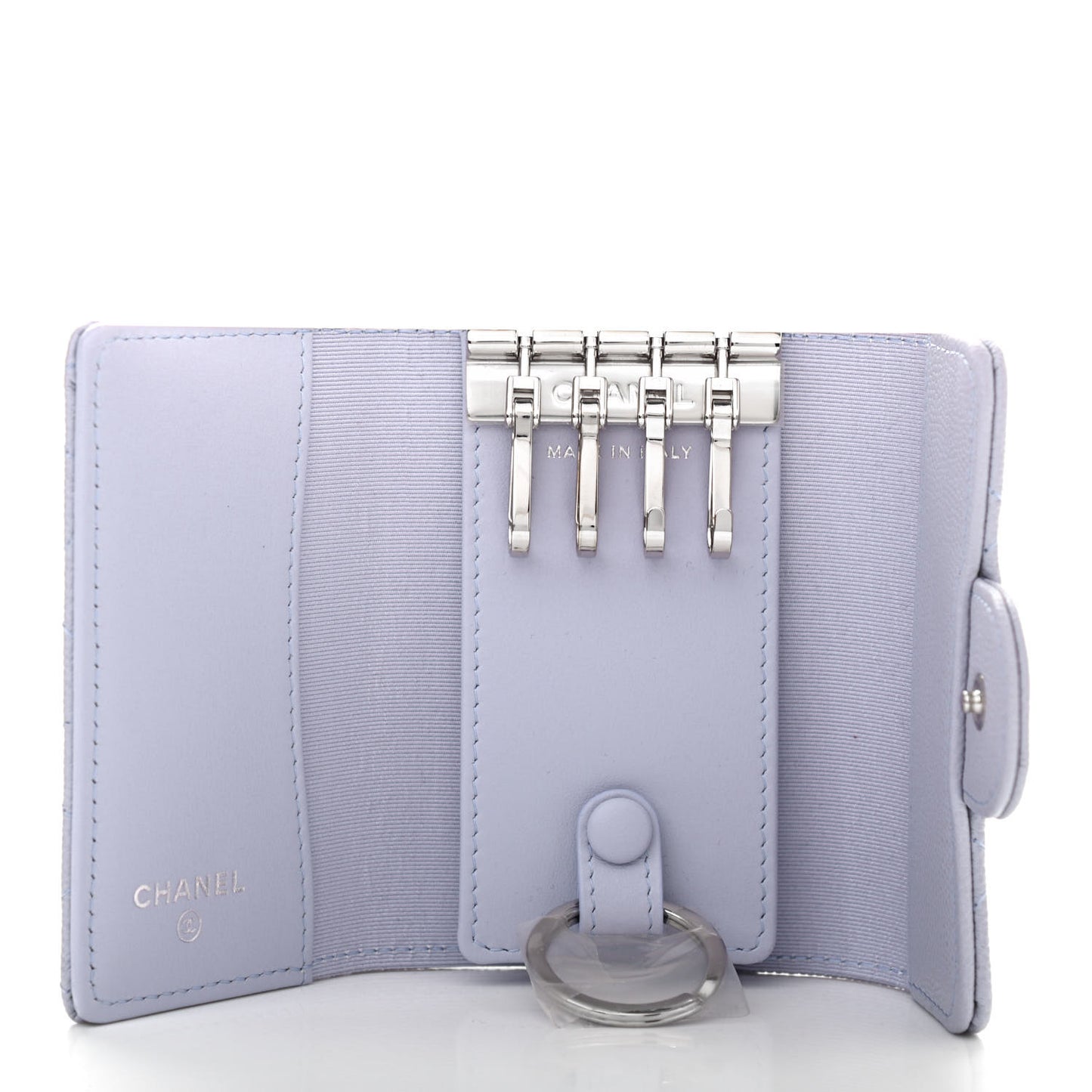 Caviar Quilted Classic 4 Key Holder Wallet Light Purple