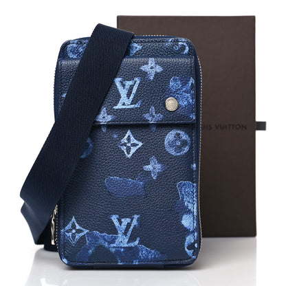Louis Vuitton Monogram Ink Watercolor Phone Pouch Blue 9 of 9