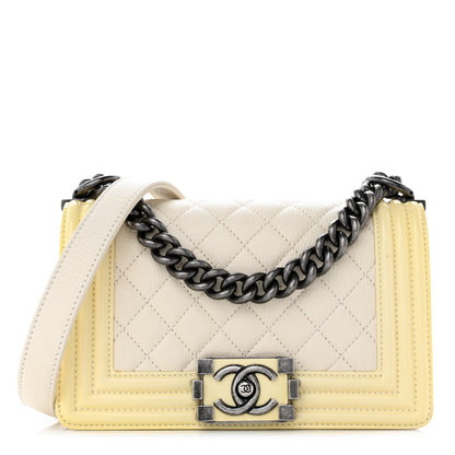 Chanel Goatskin Quilted Patent Small Duo Boy Flap White 1 of 12