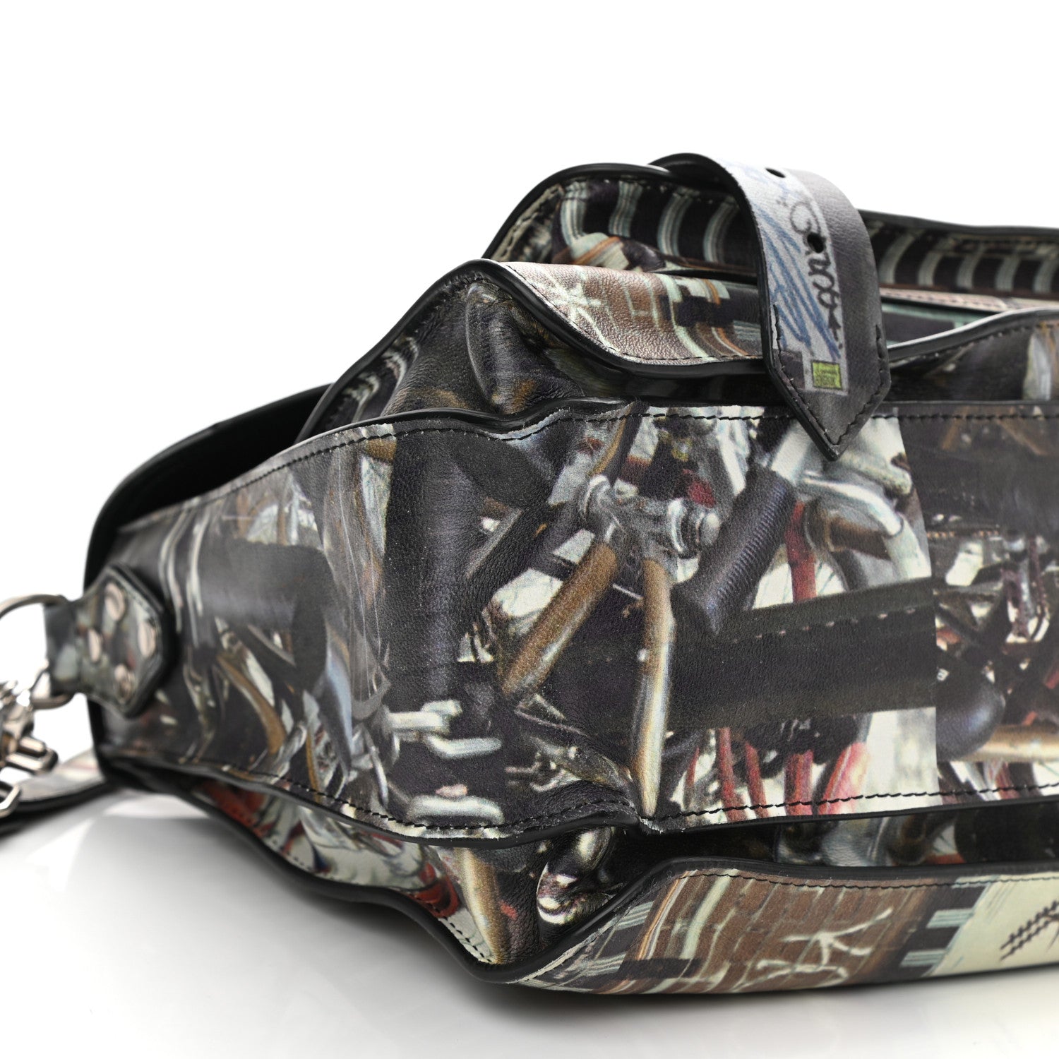 Proenza Schouler Calfskin PS1 Gotham Print Medium Satchel Fence Bike Ice 8 of 9