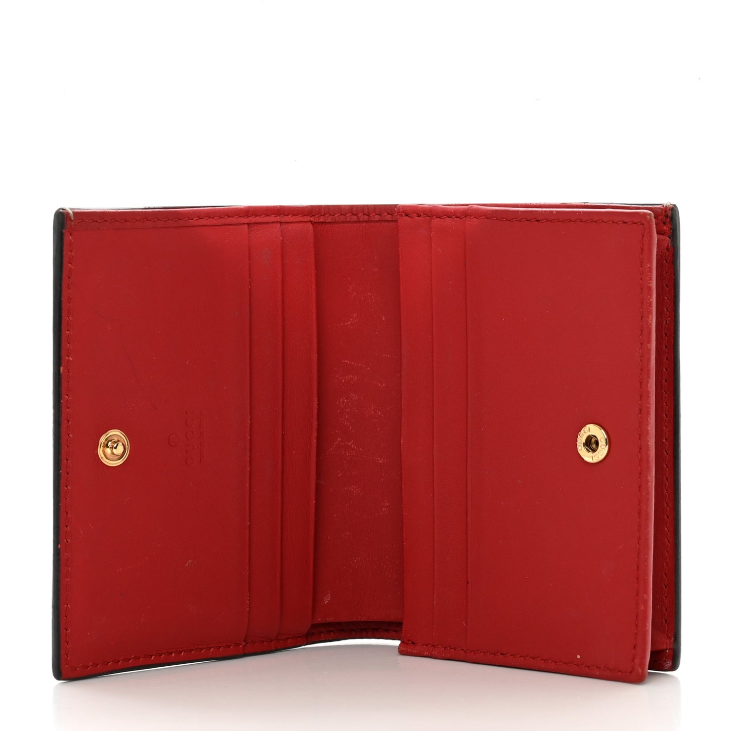 GG Supreme Monogram Blooms Card Case Wallet Beige Blue Navy Hibiscus Red