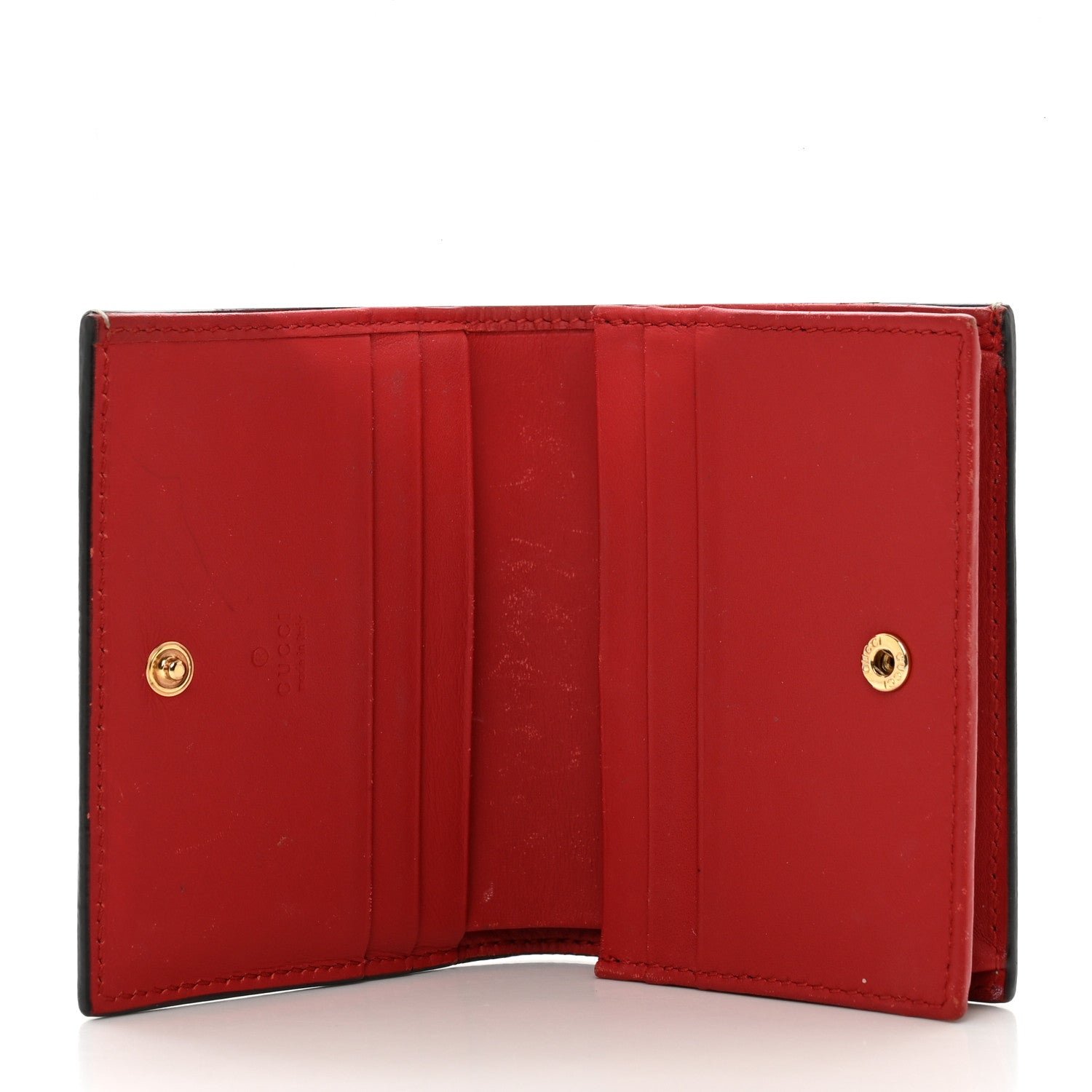 Gucci GG Supreme Monogram Blooms Card Case Wallet Beige Blue Navy Hibiscus Red 5 of 8