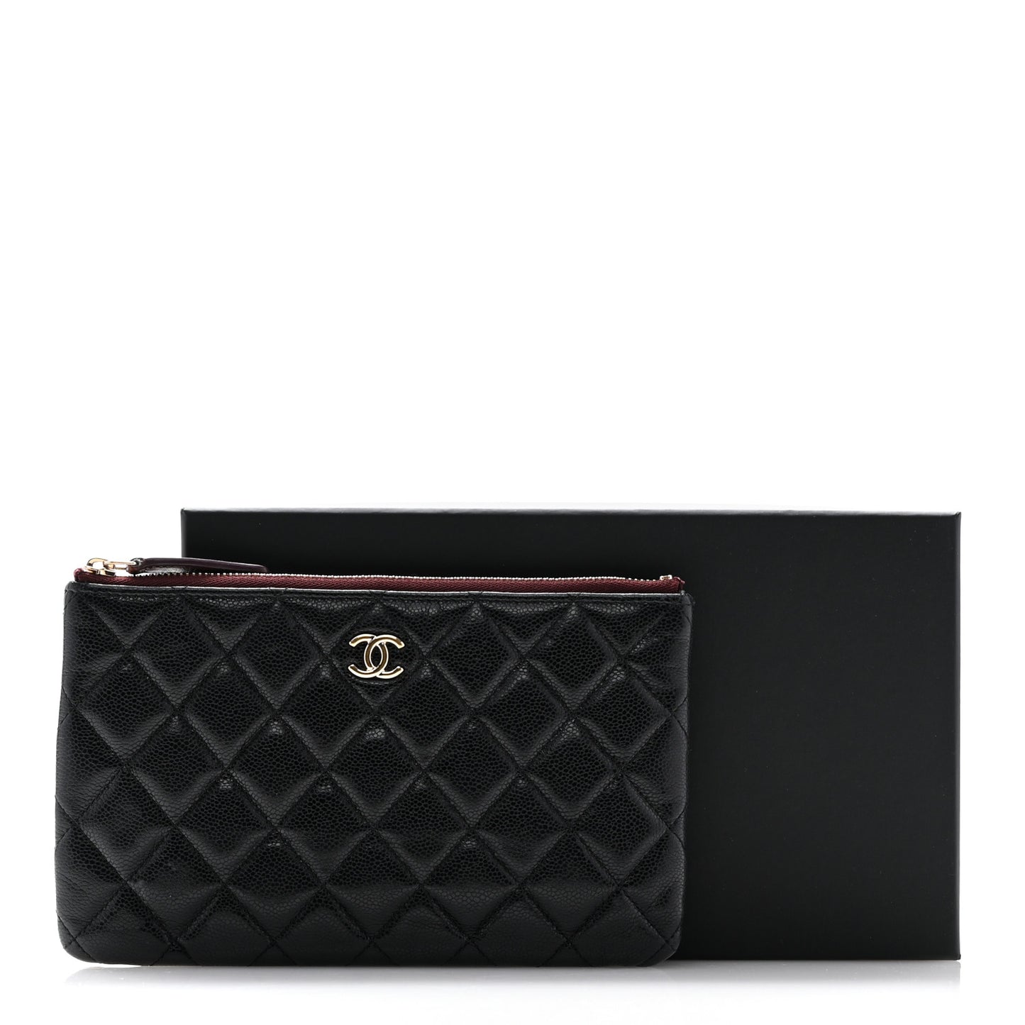 Caviar Quilted Cosmetic Case Black