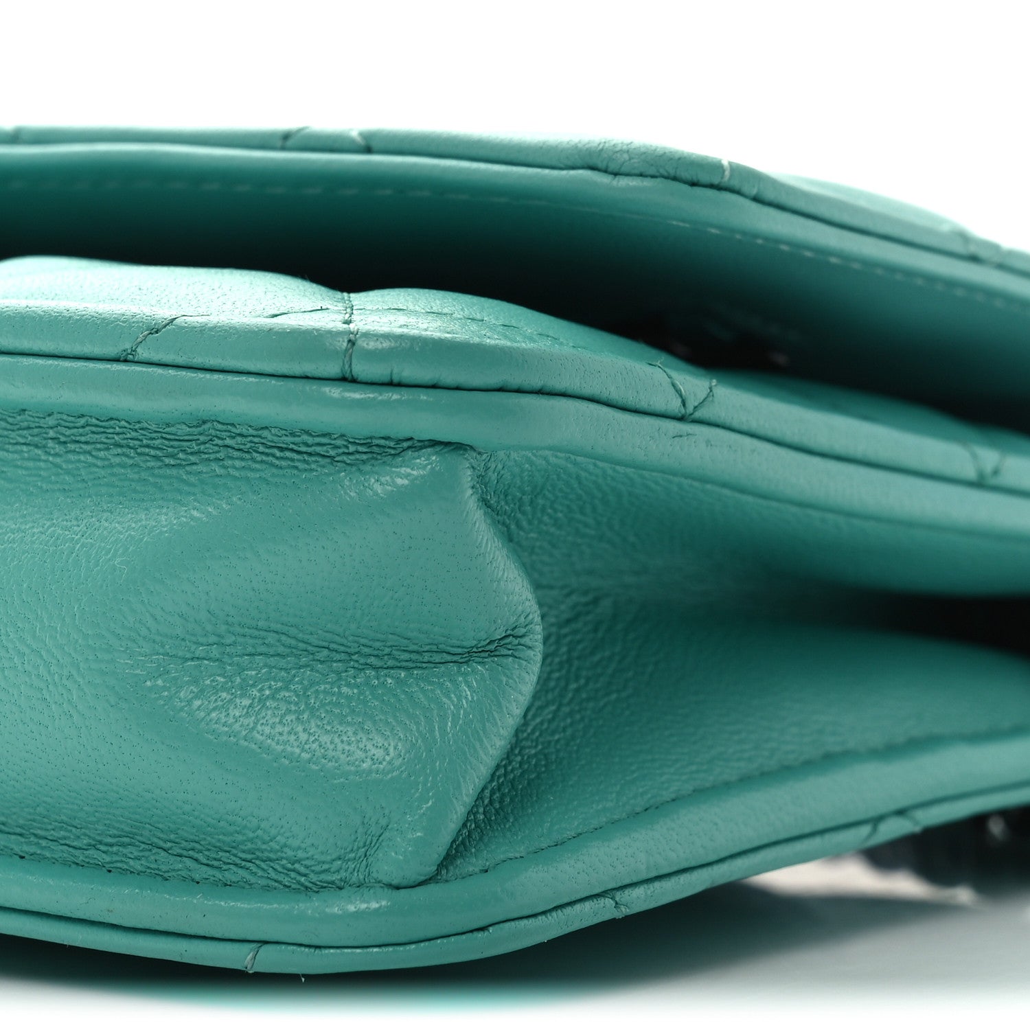 Chanel Lambskin Quilted Wallet On Chain WOC Turquoise 11 of 12