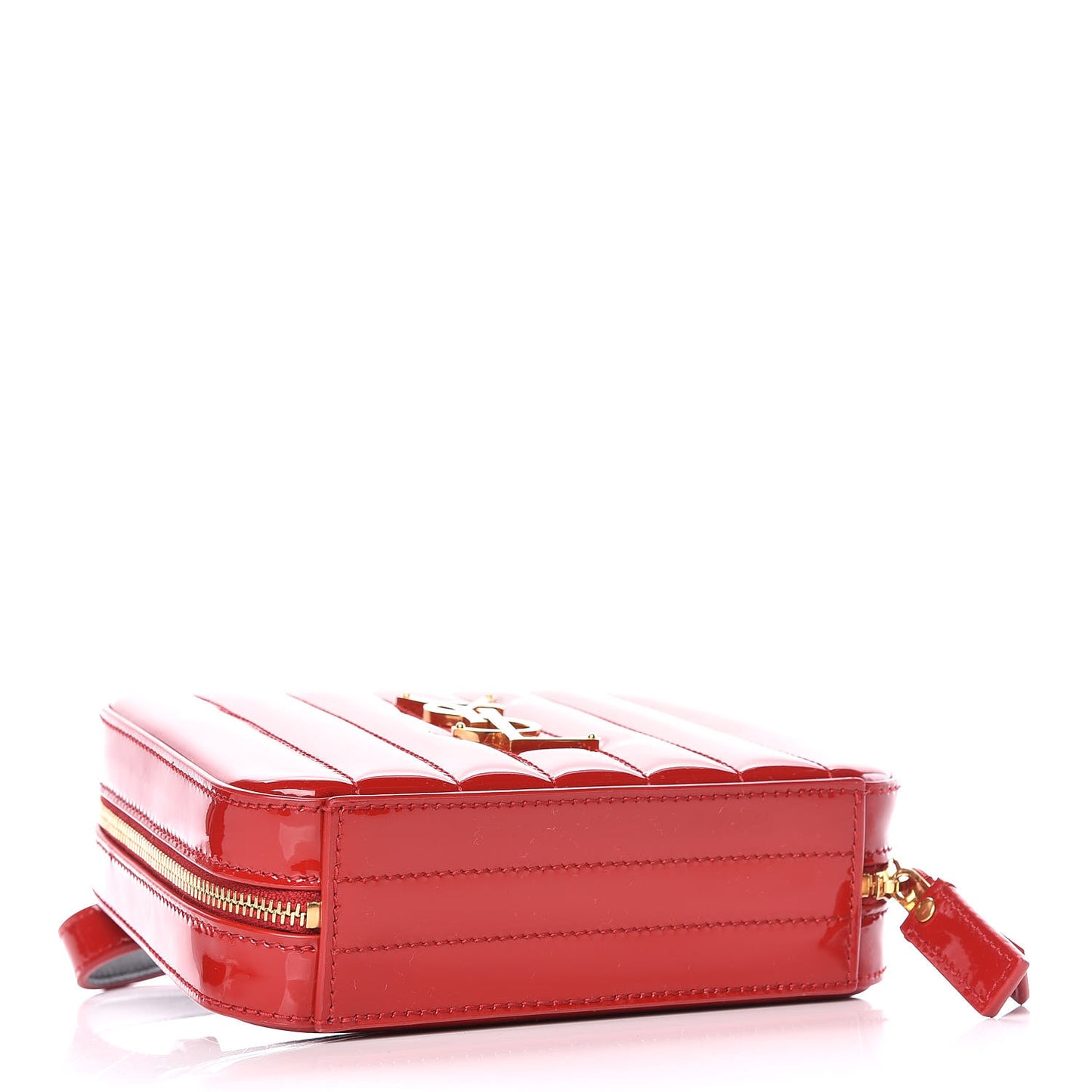 Patent Matelasse Vicky Monogram Belt Bag Red