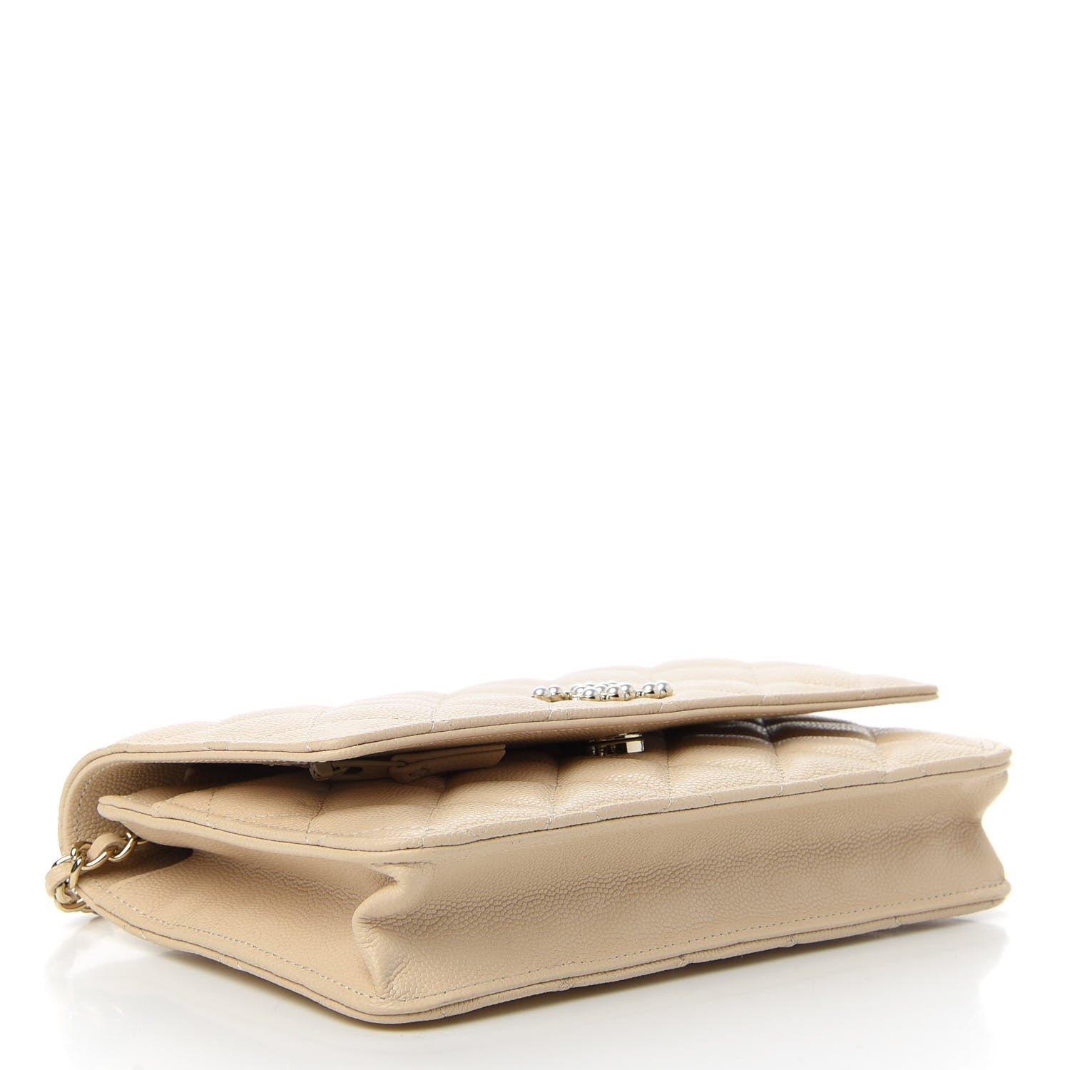 Chanel Caviar Quilted Coco Candy Wallet On Chain WOC Beige 4 of 11