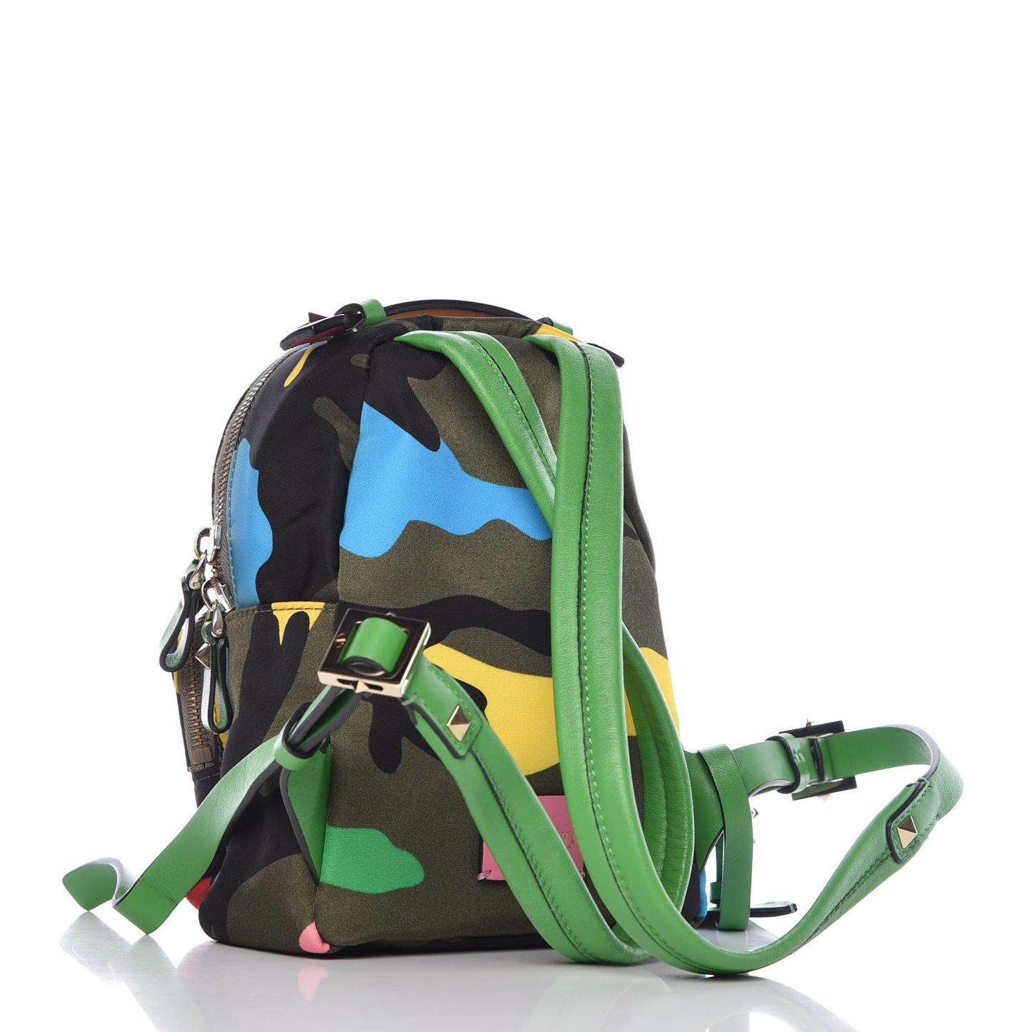 Nylon Mini Psychedelic Camouflage Rockstud Backpack Multicolor