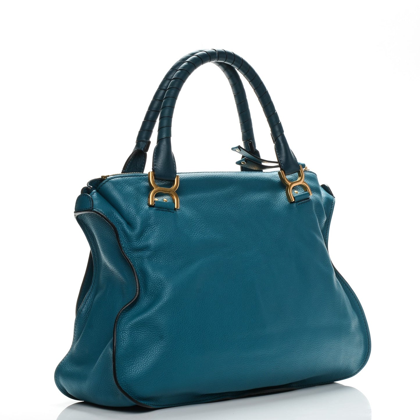 Calfskin Large Marcie Satchel Laguna Blue