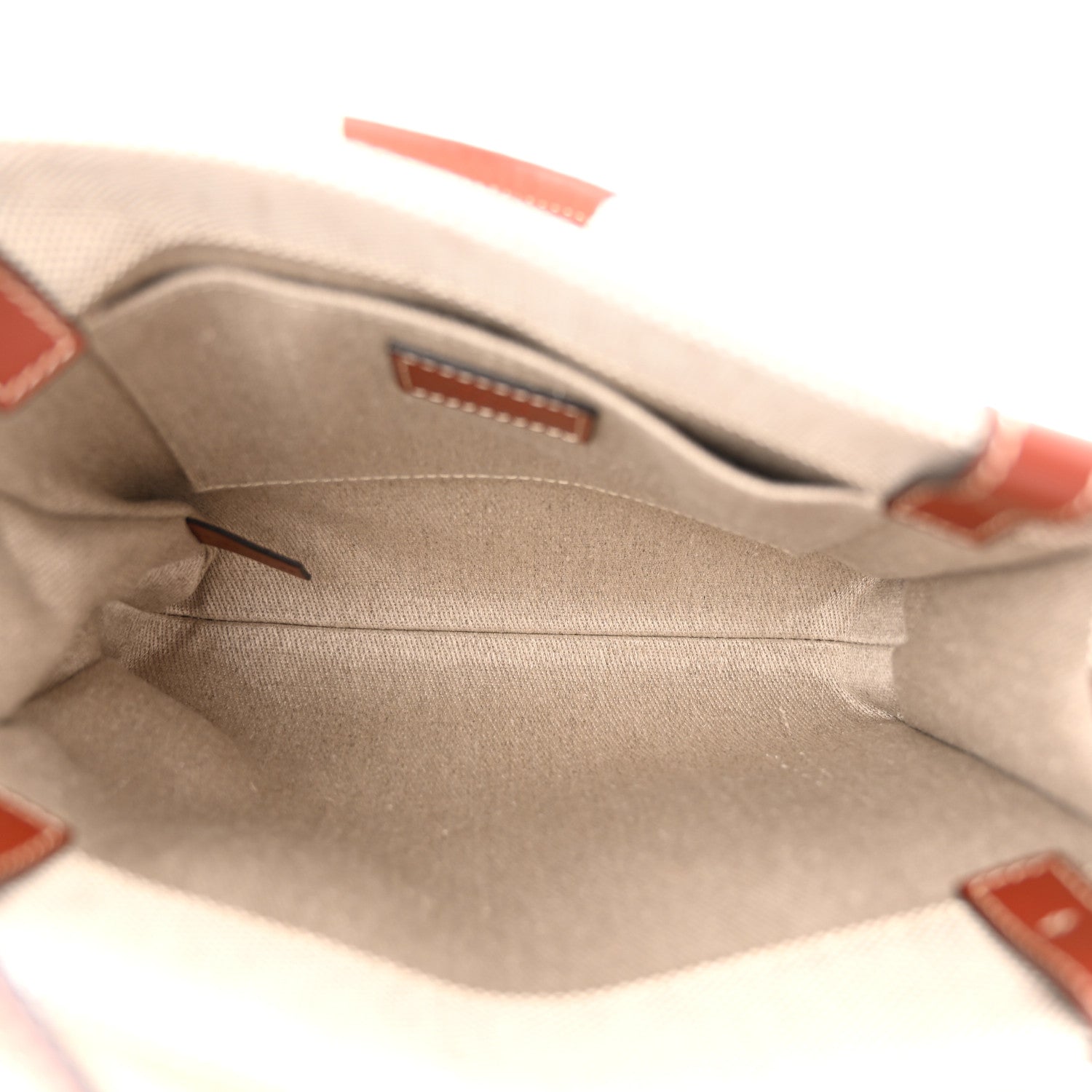 Chloe Cotton Calfskin Small Woody Ribbon Tote With Strap White Brown 5 of 10