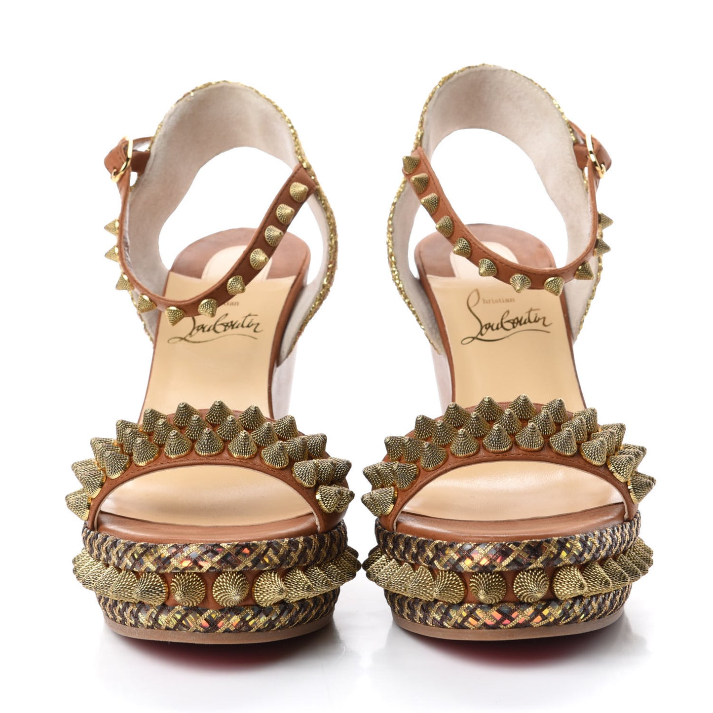 Calfskin Cordorella 110 Wedge Sandals 35 Version Cuoio