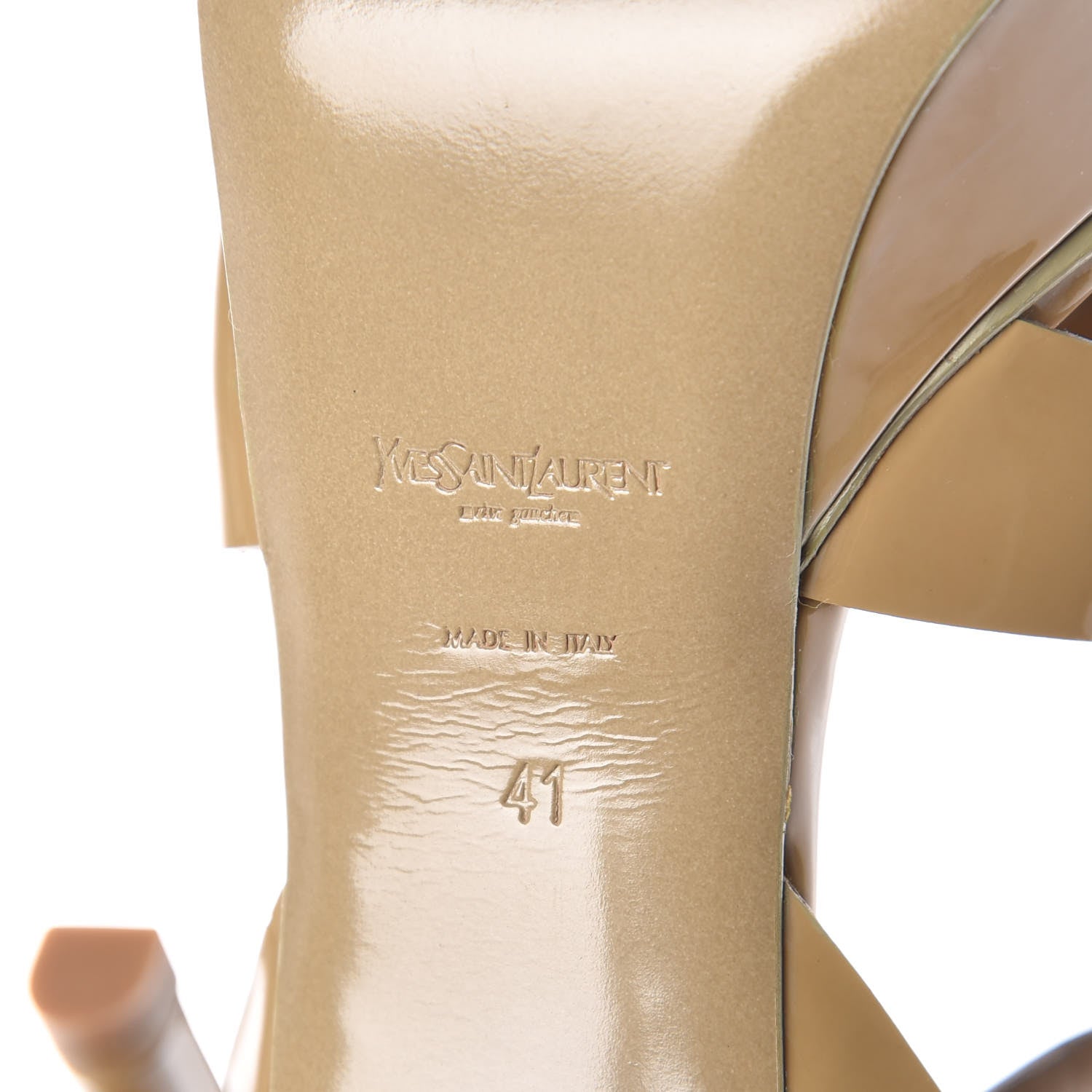 Saint Laurent Patent Tribute 75 Platform Sandals 41 Camel 6 of 10