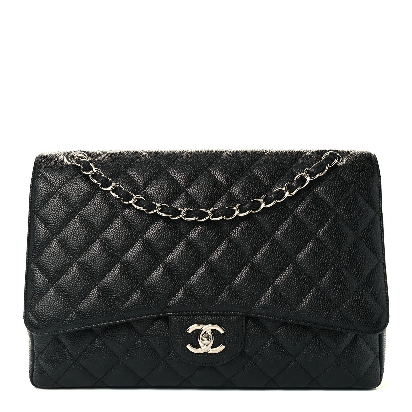 Caviar Quilted Maxi Single Flap Black