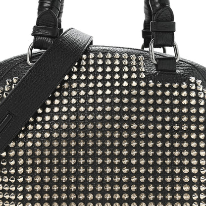 Christian Louboutin Grained Calfskin Studded Panettone Bowling Bag Black 8 of 10