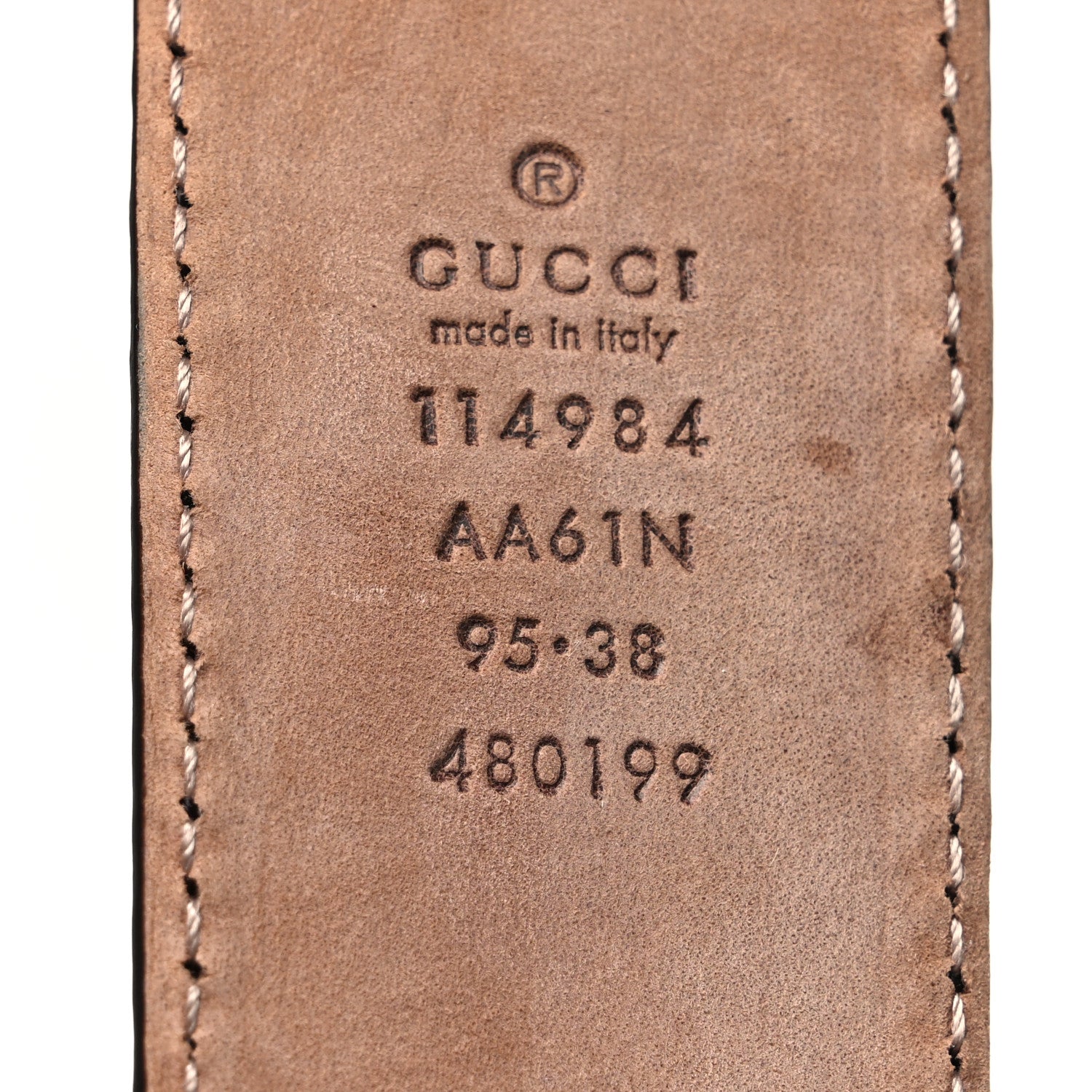 Gucci Calfskin Interlocking G Belt 95 38 Dark Brown 3 of 6