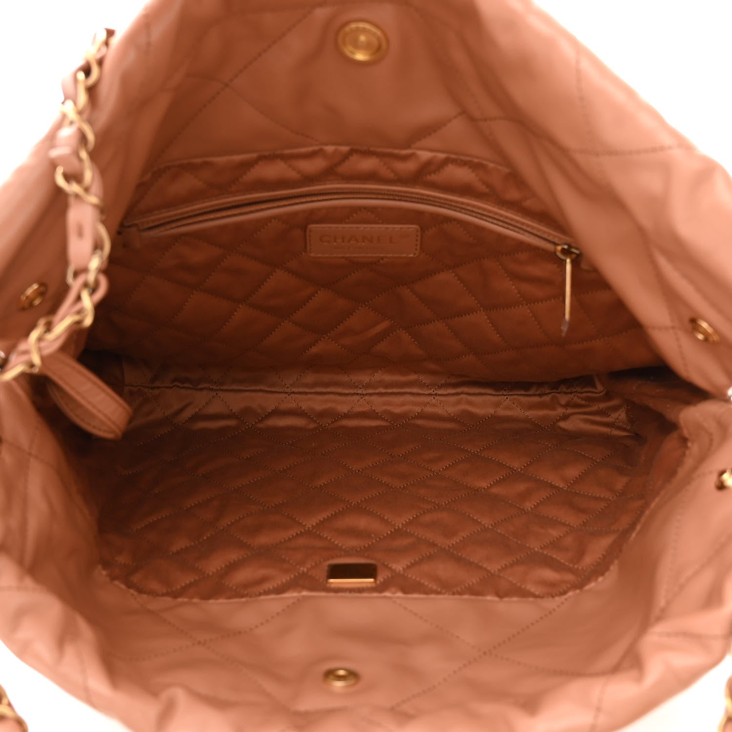 Chanel Shiny Calfskin Quilted Small Chanel 22 Beige 6 of 12