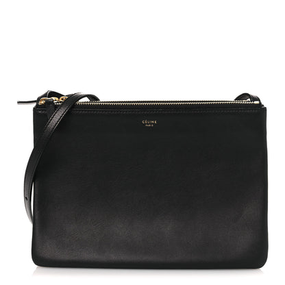 Celine Lambskin Large Trio Crossbody Bag Black 1 of 10