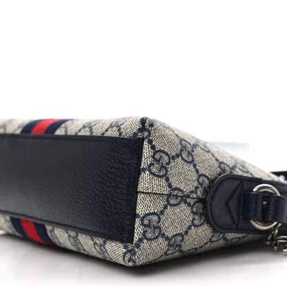 Gucci GG Supreme Monogram Textured Dollar Calfskin Web Small Ophidia Dome Shoulder Bag Beige Blue 8 of 8
