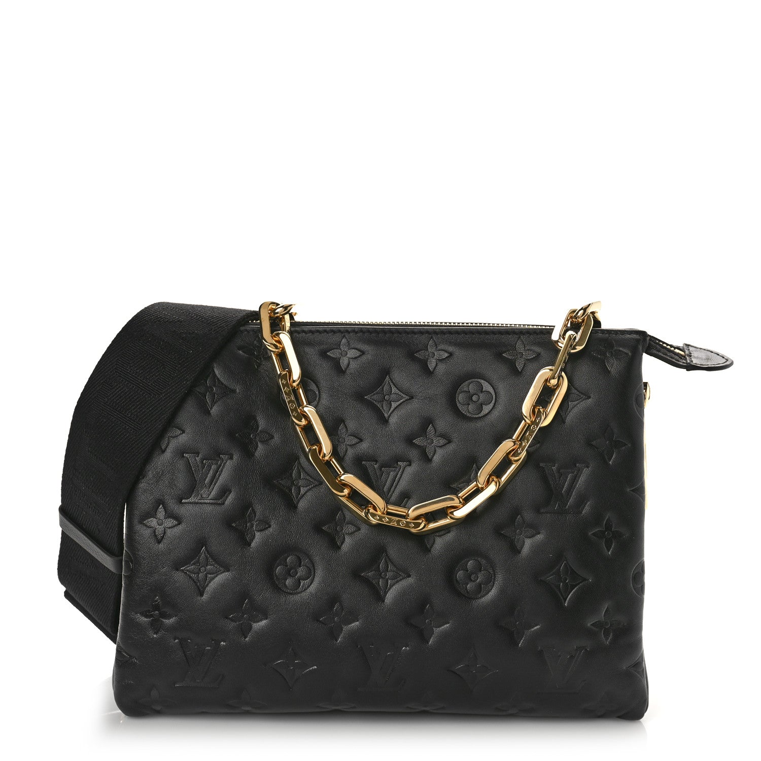 Louis Vuitton Lambskin Embossed Monogram Coussin PM Black 1 of 10