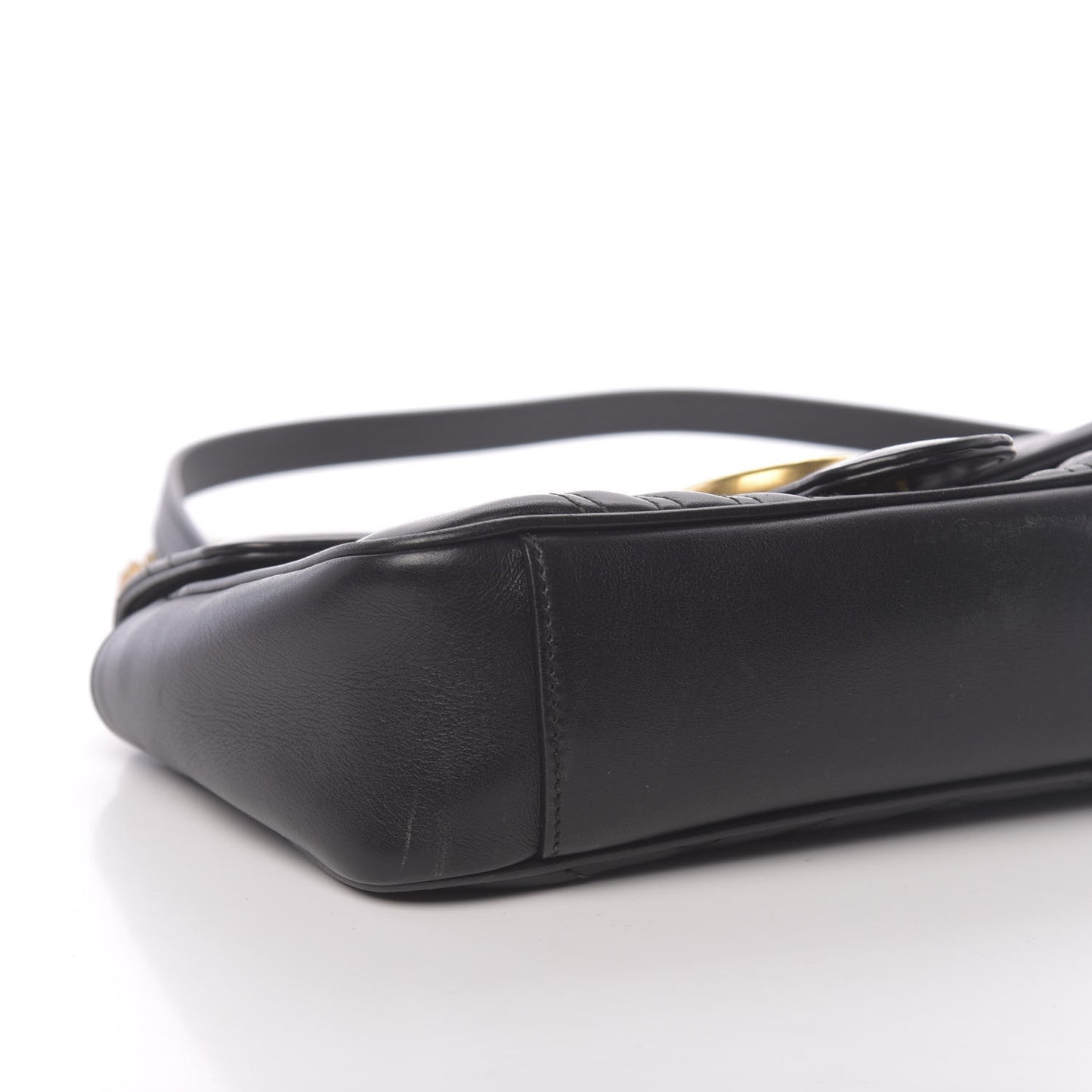 Calfskin Matelasse Small GG Marmont Shoulder Bag Black
