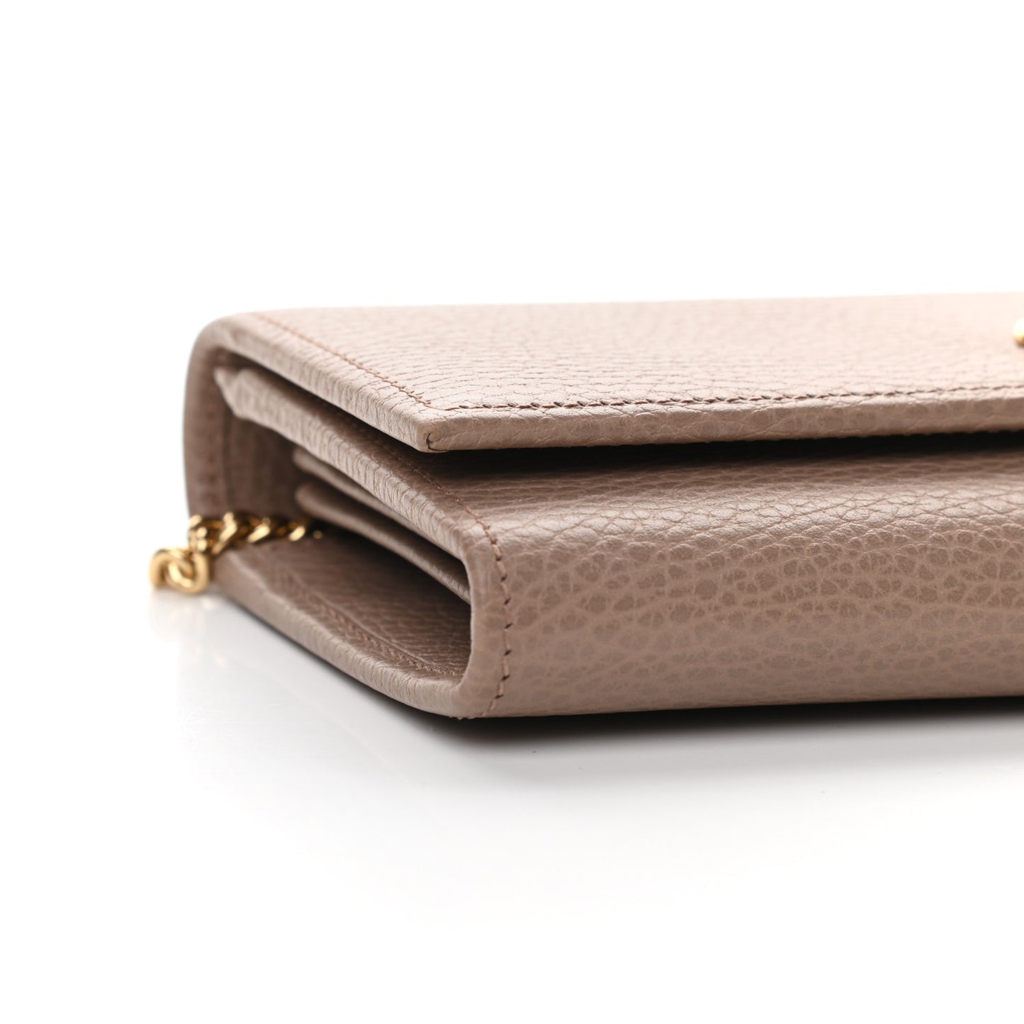 Dollar Calfskin Petite GG Marmont Wallet Chain Bag Porcelain Rose