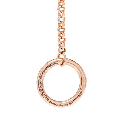 Hermes 18K Rose Gold Diamond Clou de Forge Pendant Necklace SH 4 of 5