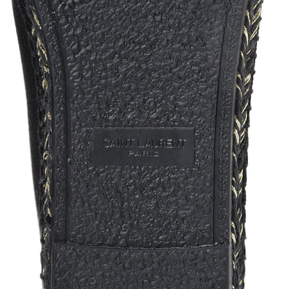 Saint Laurent Canvas Logo Embroidered Espadrilles 41 Black 6 of 10