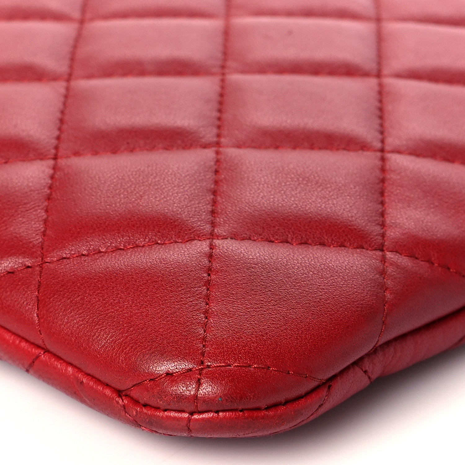 Chanel Lambskin Quilted Medium Cosmetic Case Red 10 of 11