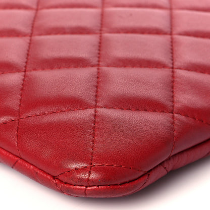 Chanel Lambskin Quilted Medium Cosmetic Case Red 10 of 11