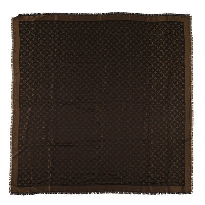 Louis Vuitton Silk Lurex Wool Monogram Shine Shawl Marron 1 of 3