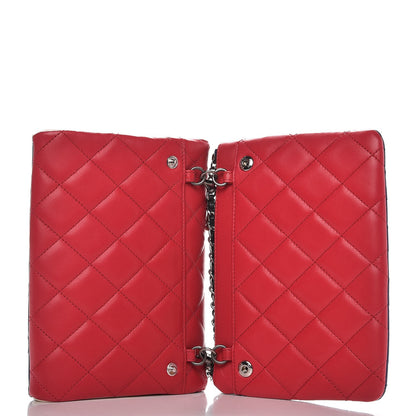 Chanel Lambskin Quilted Tri-color Crossbody Bag Dark Pink 9 of 9