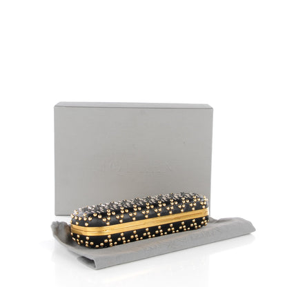 Alexander McQueen Nappa Studded Long Skull Knuckle Box Clutch Black 4 of 8