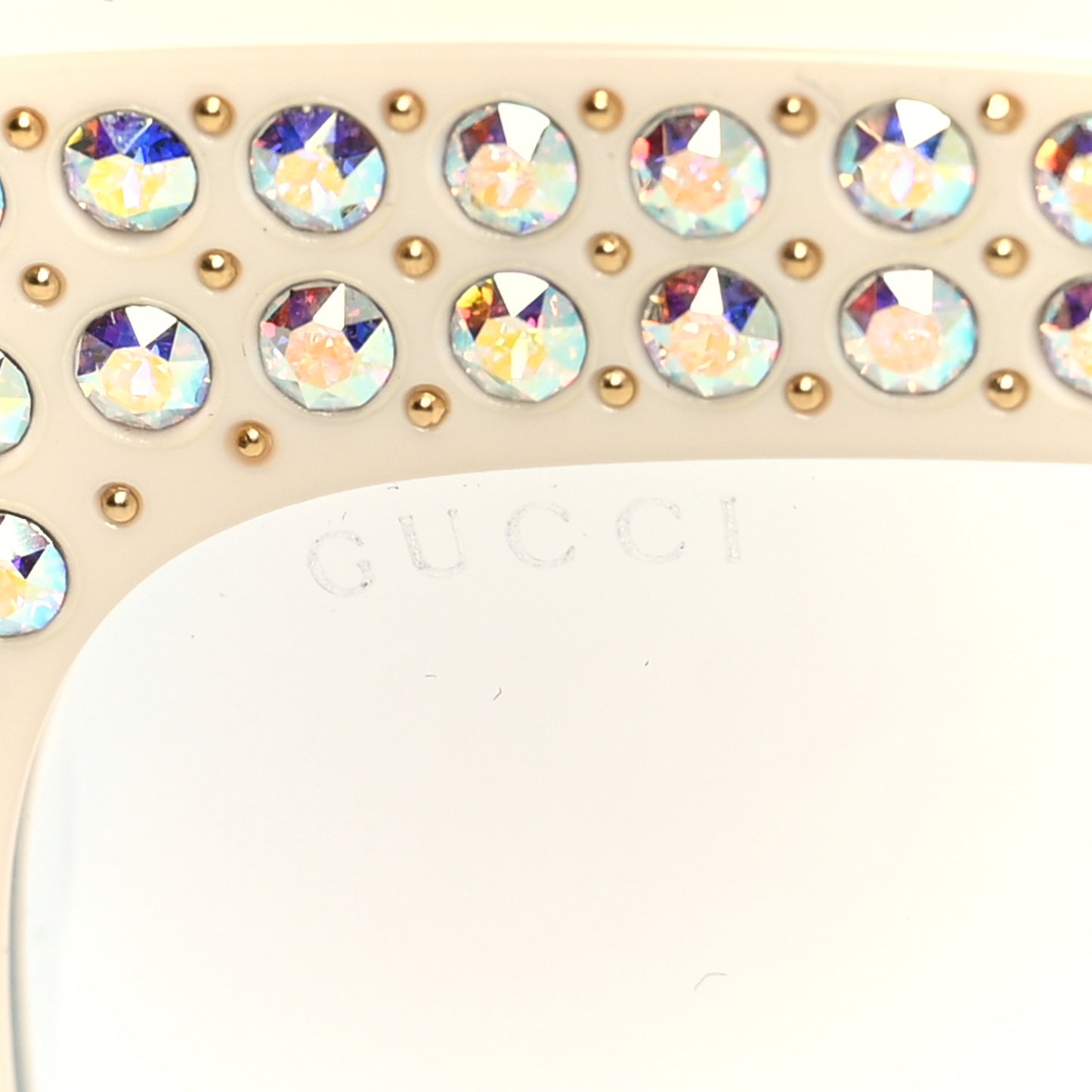 Acetate Crystal Oversize Hollywood Forever Sunglasses GG0144S Ivory