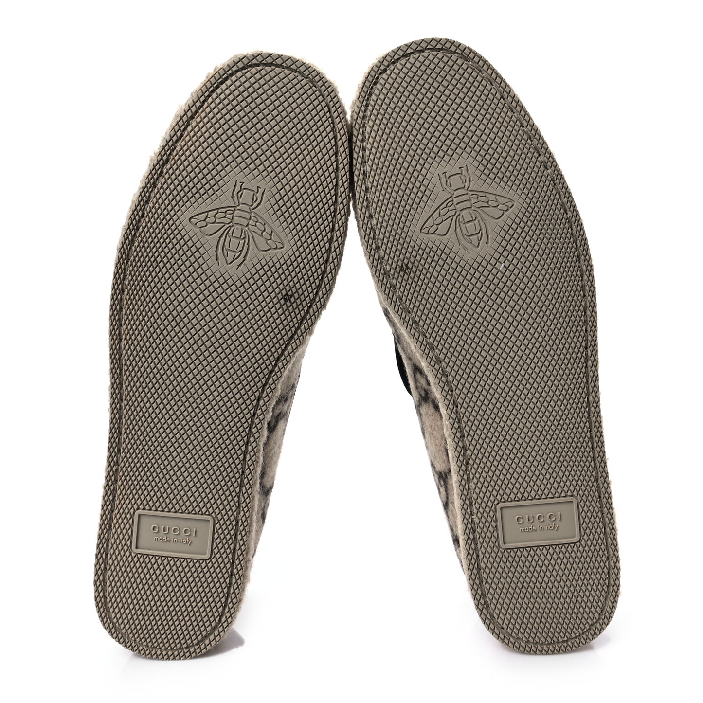 Covered Wool GG Monogram Womens Fria Horsebit Loafers 41 Beige Ebony Black Butterscotch