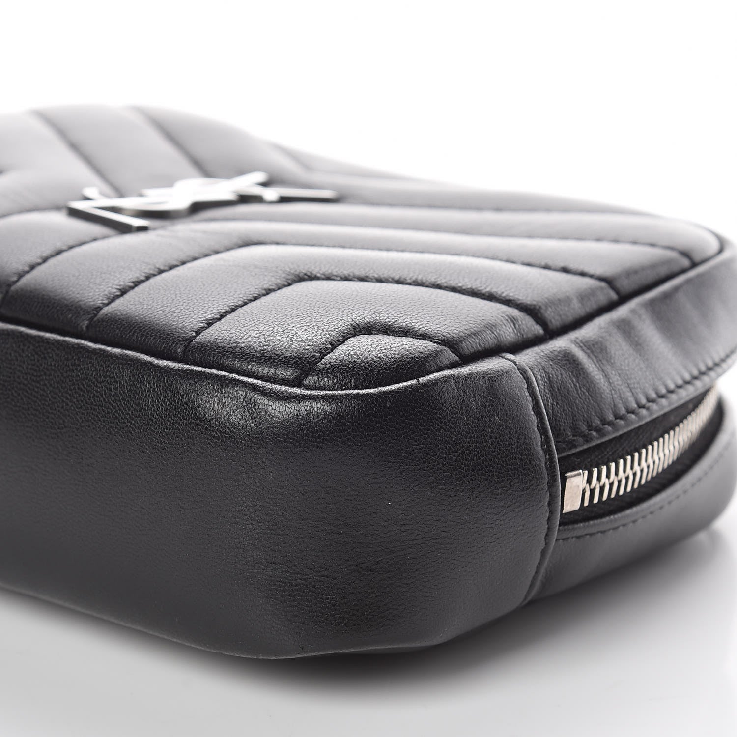 Saint Laurent Lambskin Y Quilted Monogram Loulou Cosmetic Case Black 9 of 9