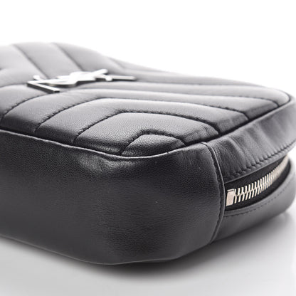 Saint Laurent Lambskin Y Quilted Monogram Loulou Cosmetic Case Black 9 of 9