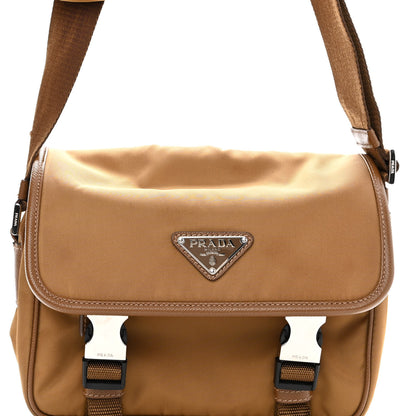 Prada Re-Nylon Saffiano Pocket Double Snap Buckle Shoulder Bag Tabacco 7 of 9