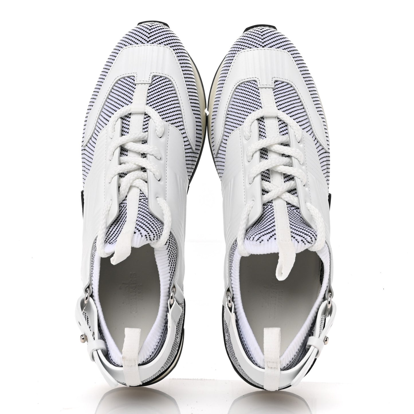 Calfskin Womens Athlete Sneakers 38 White Multicolor
