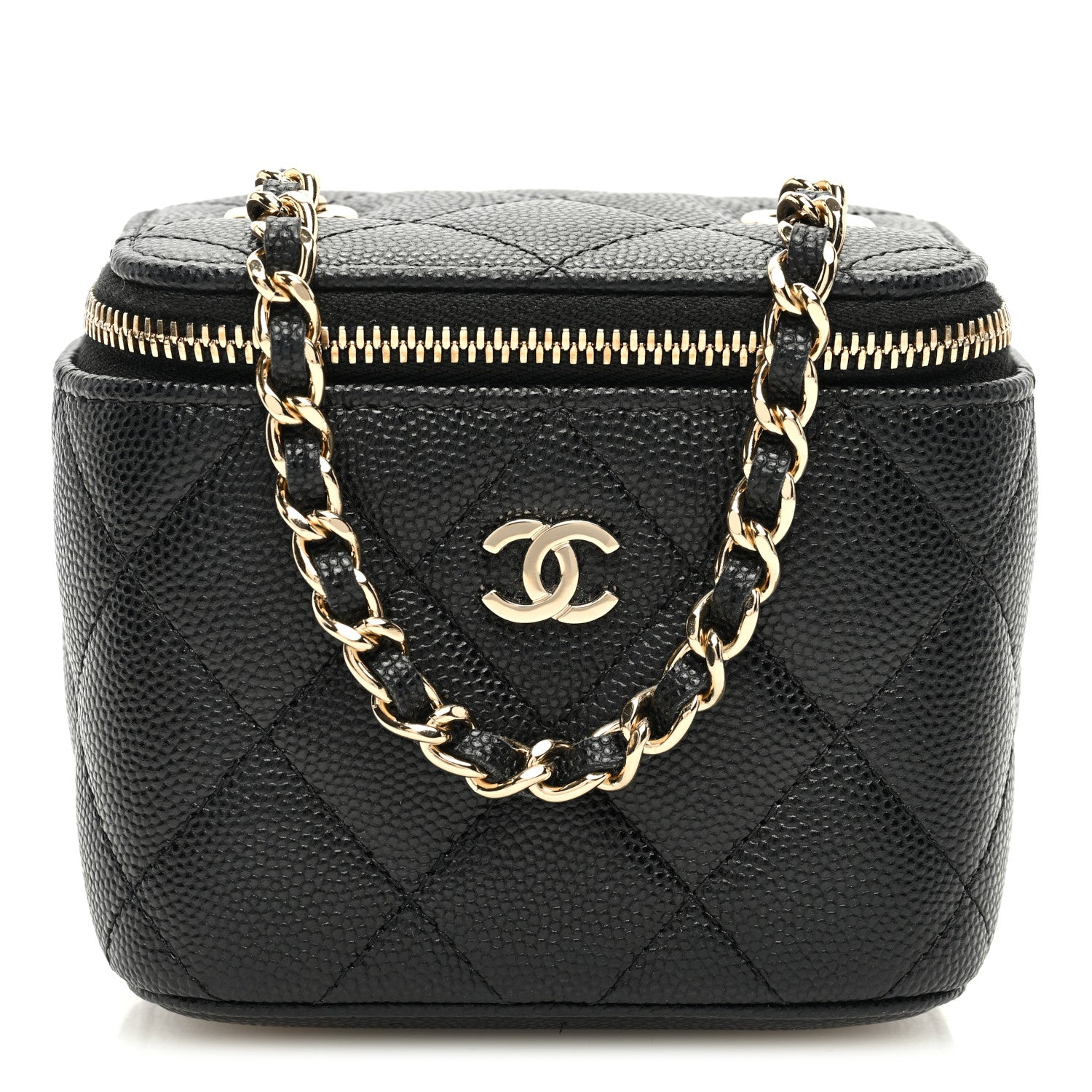 Chanel Caviar Quilted Mini Vanity Case With Chain Black 1 of 11
