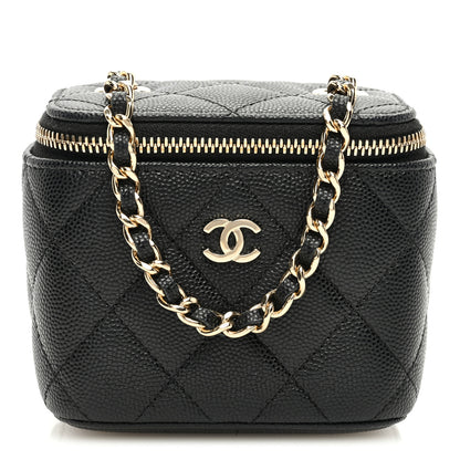 Chanel Caviar Quilted Mini Vanity Case With Chain Black 1 of 11