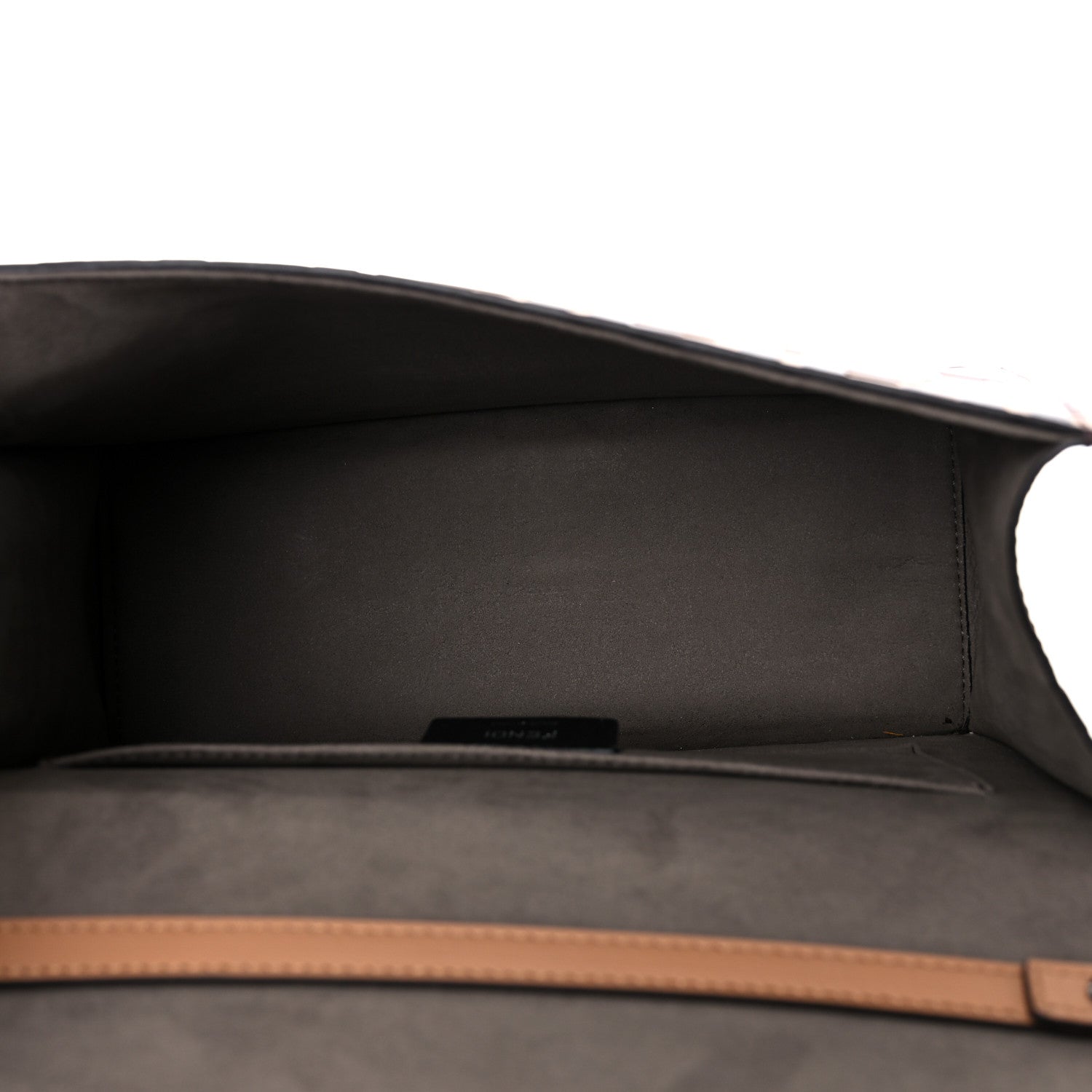 Fendi Vitello Century F is Fendi Whipstitch Threads FF Embossed Kan I Shoulder Bag Tobacco Orzo 4 of 12