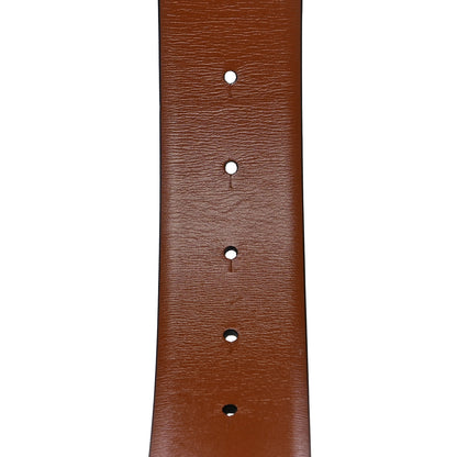 Valentino Garavani Glossy Calfskin VLogo Reversible 40mm Belt 85 34 Saddle Brown Black 5 of 12