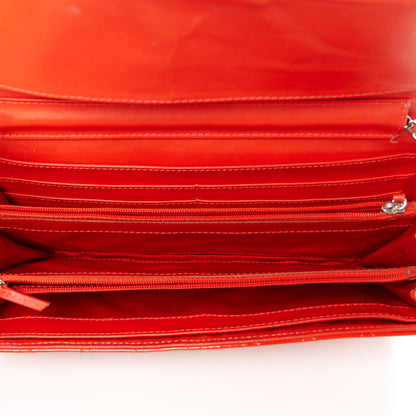 Chanel Patent Calfskin Quilted Brilliant East West Flap Clutch Red 5 of 12