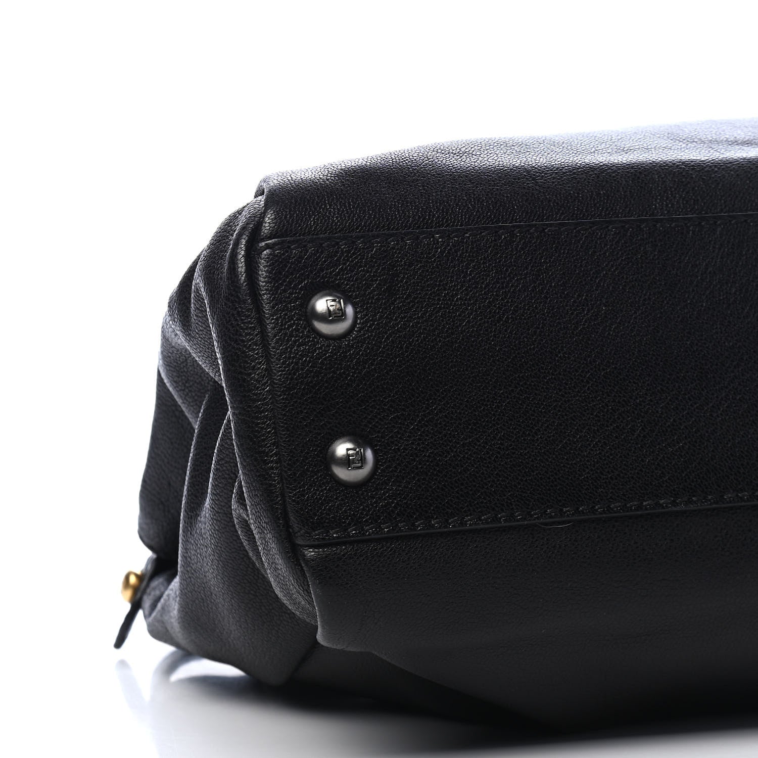 Fendi Goatskin Medium Peekaboo Iconic Satchel Black 8 of 9