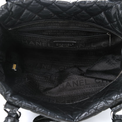 Chanel Distressed Lambskin Vintage Ligne Lady Braid Tote Black 4 of 9